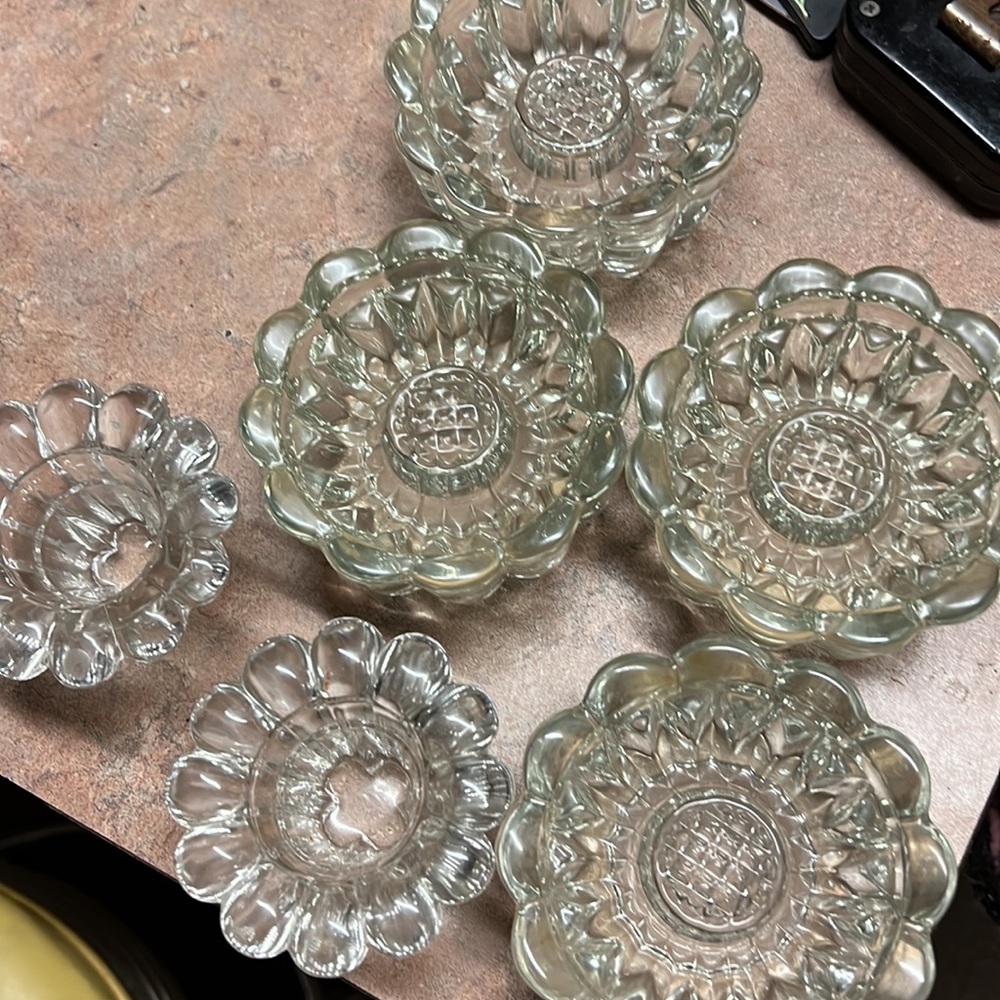 6 pcs. Lead Crystal candle holders